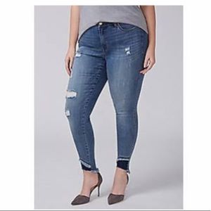 Lane Bryant Fray Shadow Hem Skinny Jeans